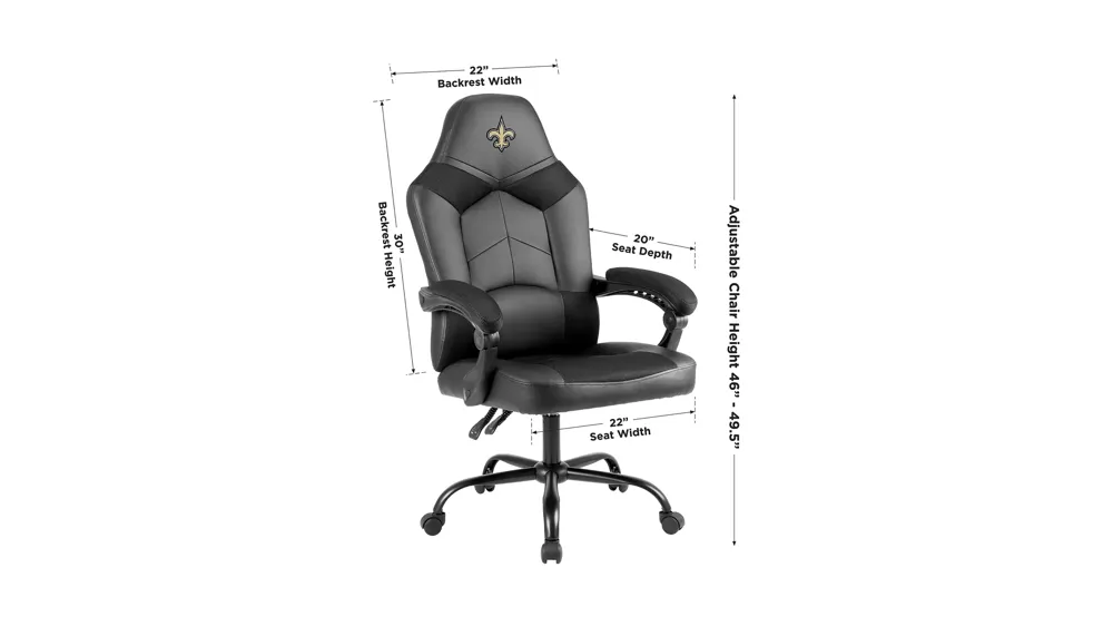 NFL Faux Leather Oversized Gaming Chair Dimensions