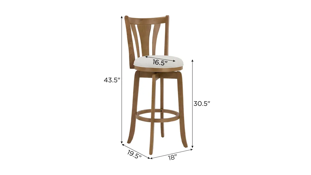 Winslow Swivel Barstool Dimensions