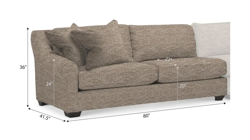 Thatcher Left Arm Facing Loveseat Dimensions