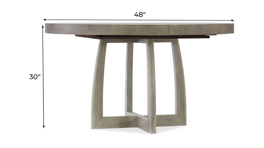 Affinity 48in Round Pedestal Dining Table with Leaf Dimensions
