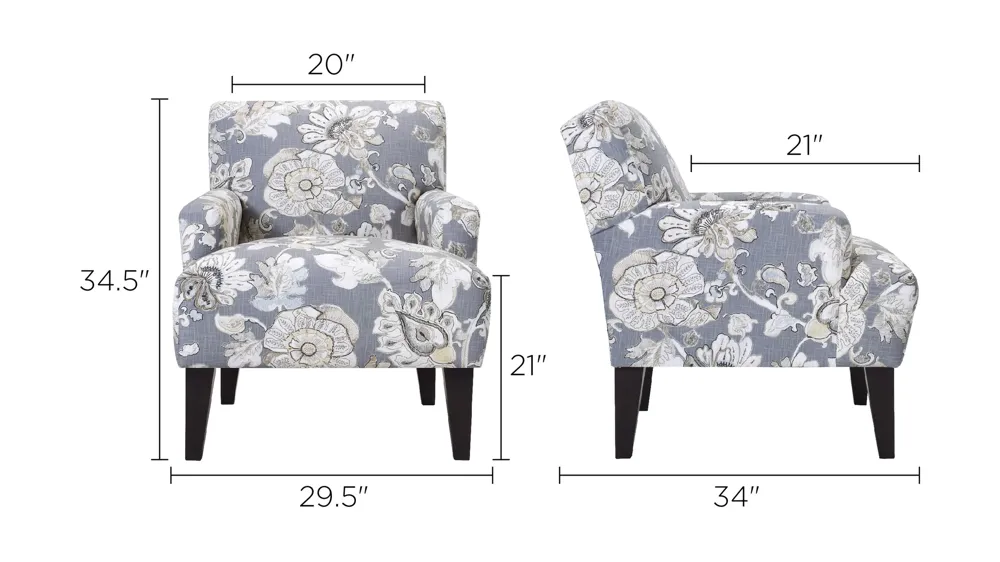 Kelsie Accent Chair Dimensions