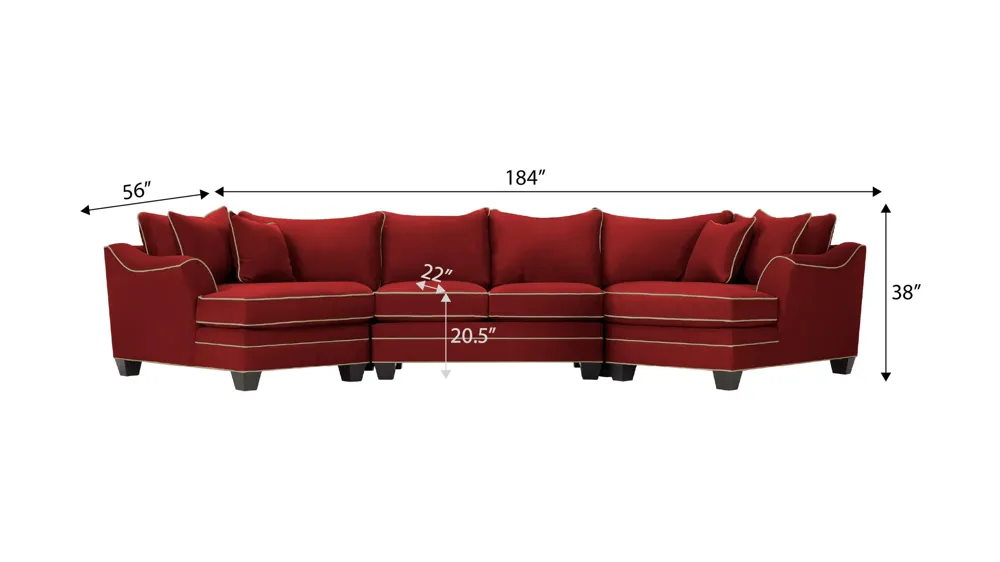 Foresthill 3-pc. Symmetrical Cuddler Sectional Sofa Dimensions