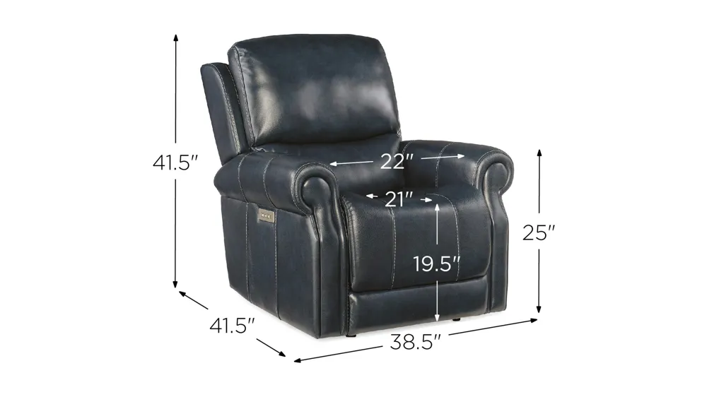 Eisley Power Recliner with Power Headrest and Lumbar Dimensions