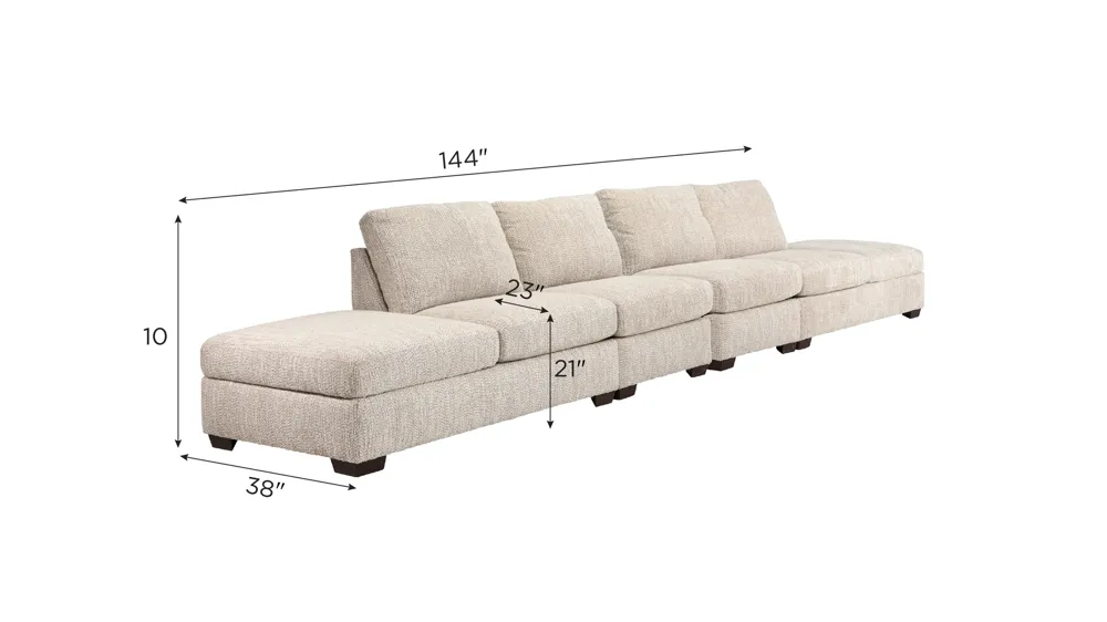 Becker 4-pc. Sectional w/ Storage Dimensions