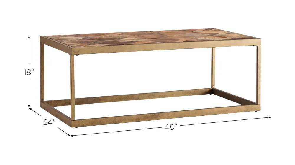 Tring Reclaimed Wood Cocktail Table Dimensions