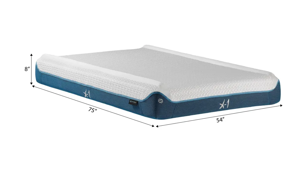 BEDGEAR X-1 Firm Memory Foam Mattress Dimensions