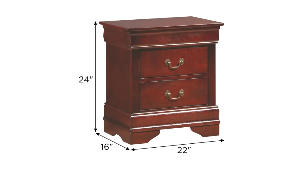 Rossie 2-Drawer Nightstand Dimensions