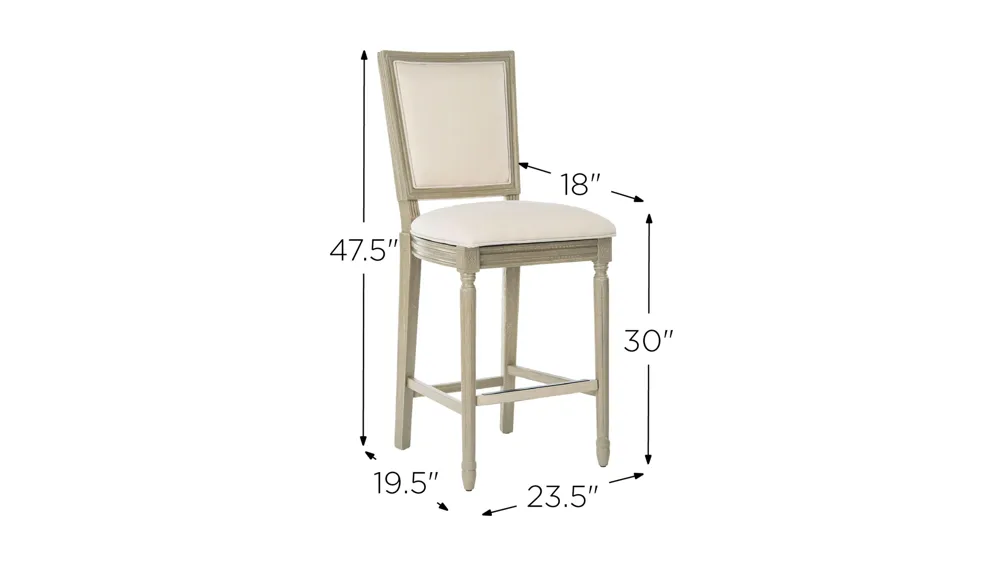 Buchanan Rectangular Bar Stool - Set of 2 Dimensions