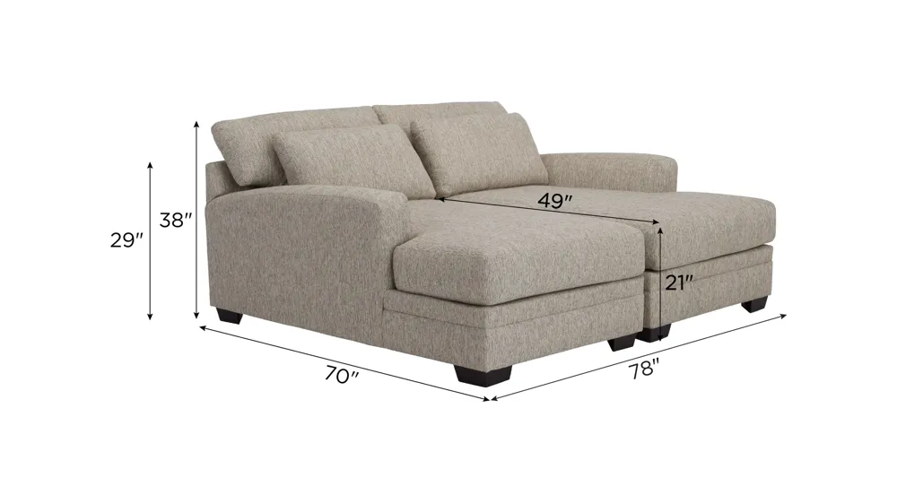 Easton 2-pc. Double Chaise Dimensions