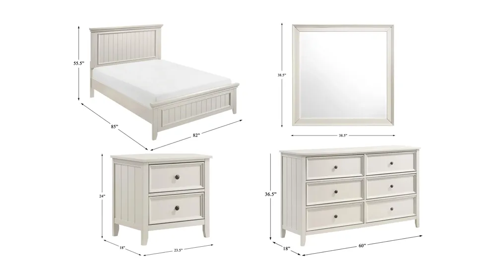 Serena 4pc. Bedroom Set Dimensions