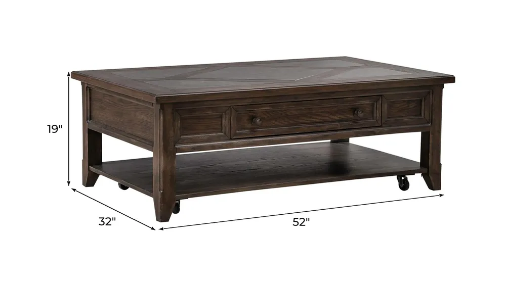 Paradise Valley Rectangular Cocktail Table Dimensions