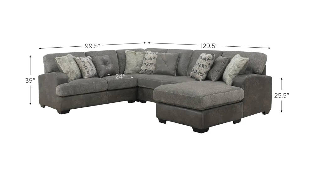 Berlin Modular 4-pc. Sectional Dimensions