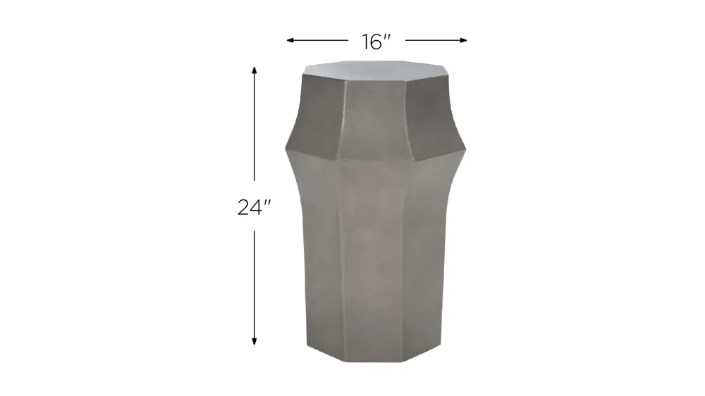Newport Outdoor Concrete Accent Table Dimensions