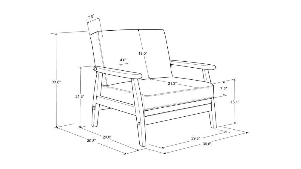 Alexandria Accent Chair Dimensions