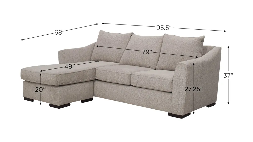 Tatum Reversible Sofa Chaise Dimensions