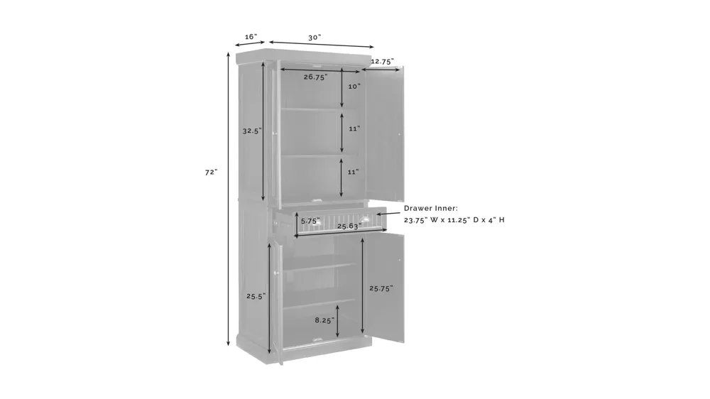 Seaside Pantry Dimensions