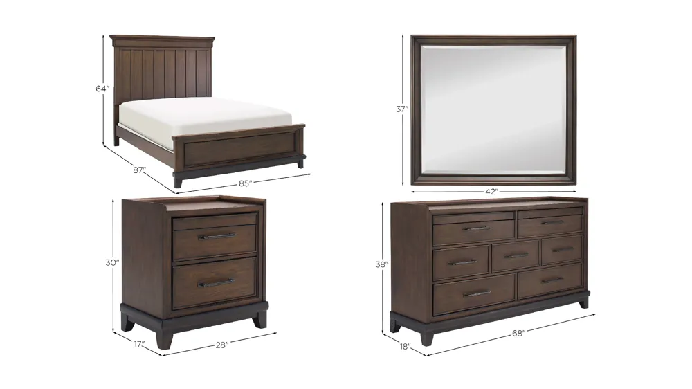 Prospect Park 4-pc. Bedroom Set Dimensions