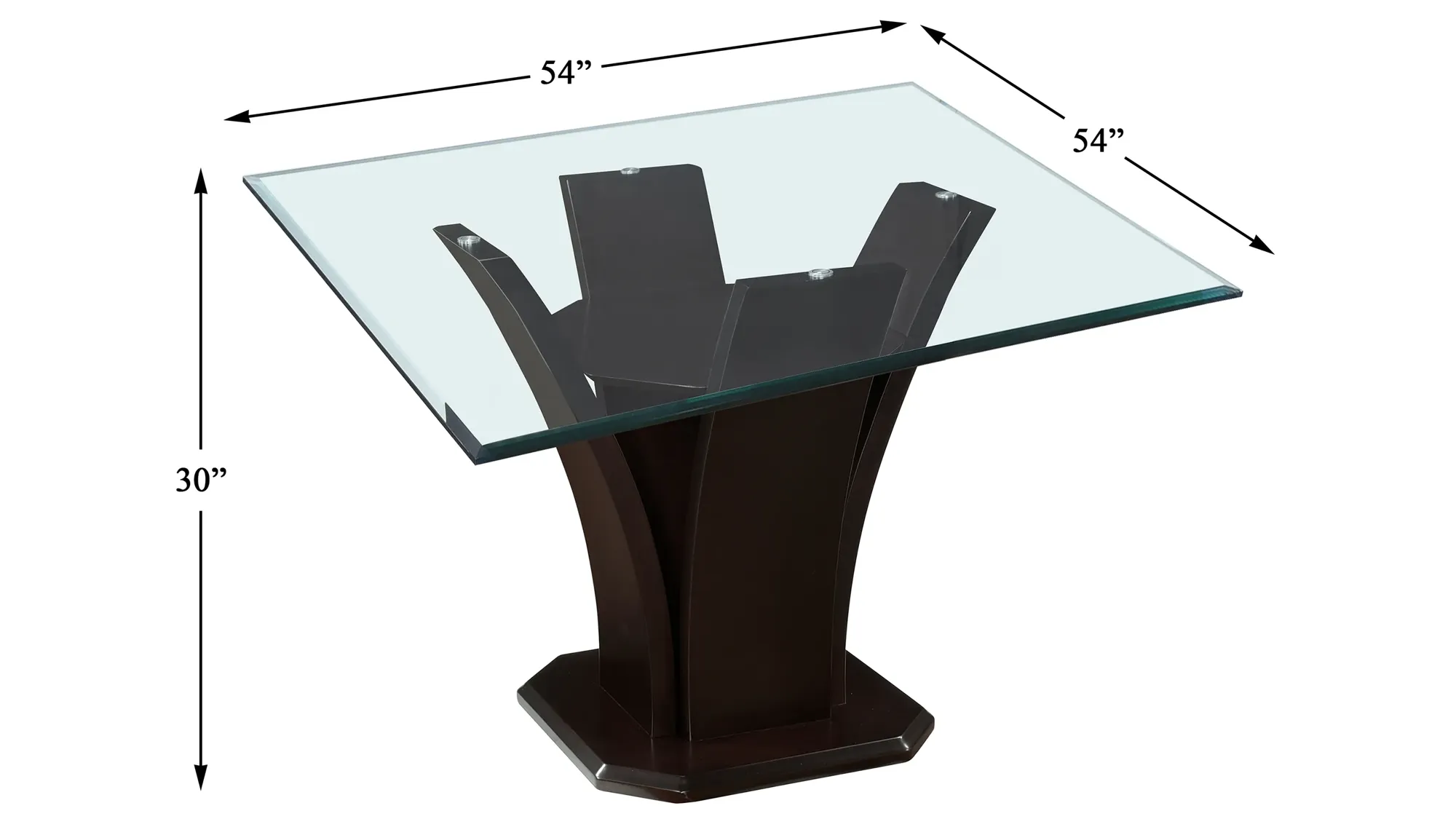 Venice 54" Glass Dining Table