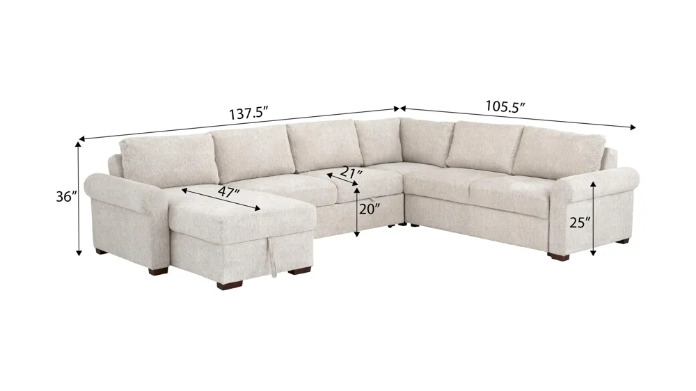 Juniper 5-pc. Sectional Dimensions