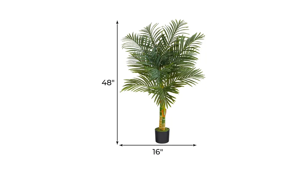 4ft. Golden Cane Artificial Palm Tree Dimensions