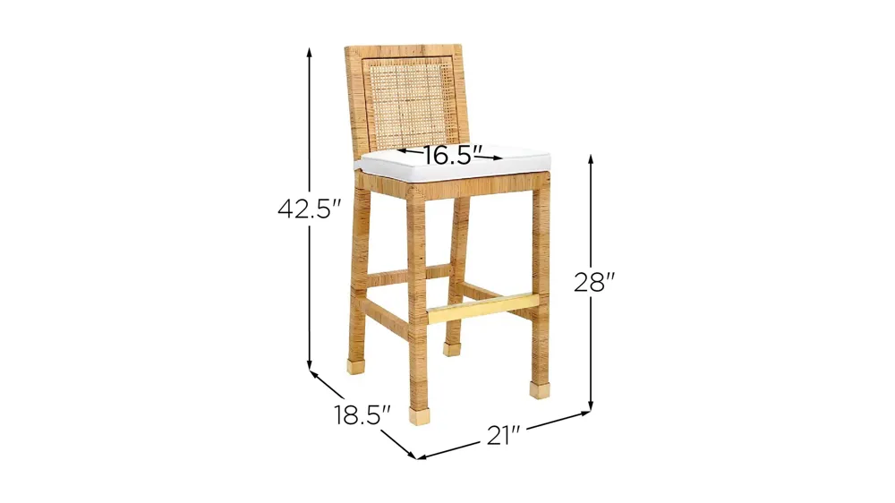 Amara Rattan Bar Stool Dimensions