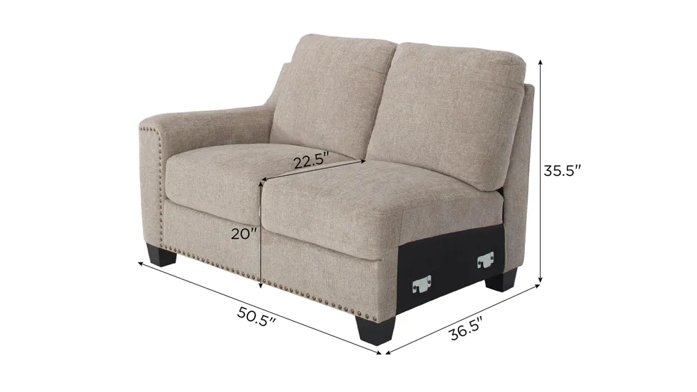 Caravan Left Arm Facing Loveseat Dimensions