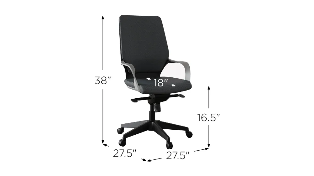 Tulsa Fabric Mid Back Chair Dimensions