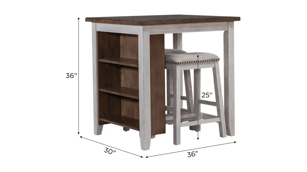 Brook Creek 3-pc. Counter Set Dimensions