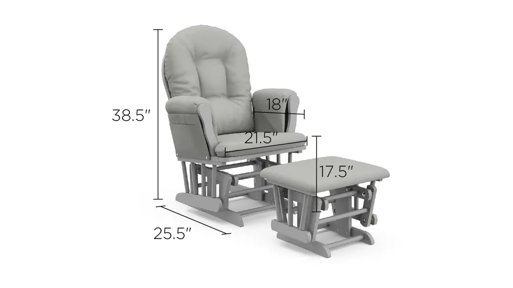 Hoop Glider and Ottoman Dimensions