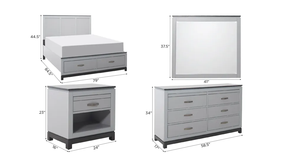 Fairfax 4-pc. Bedroom Set Dimensions