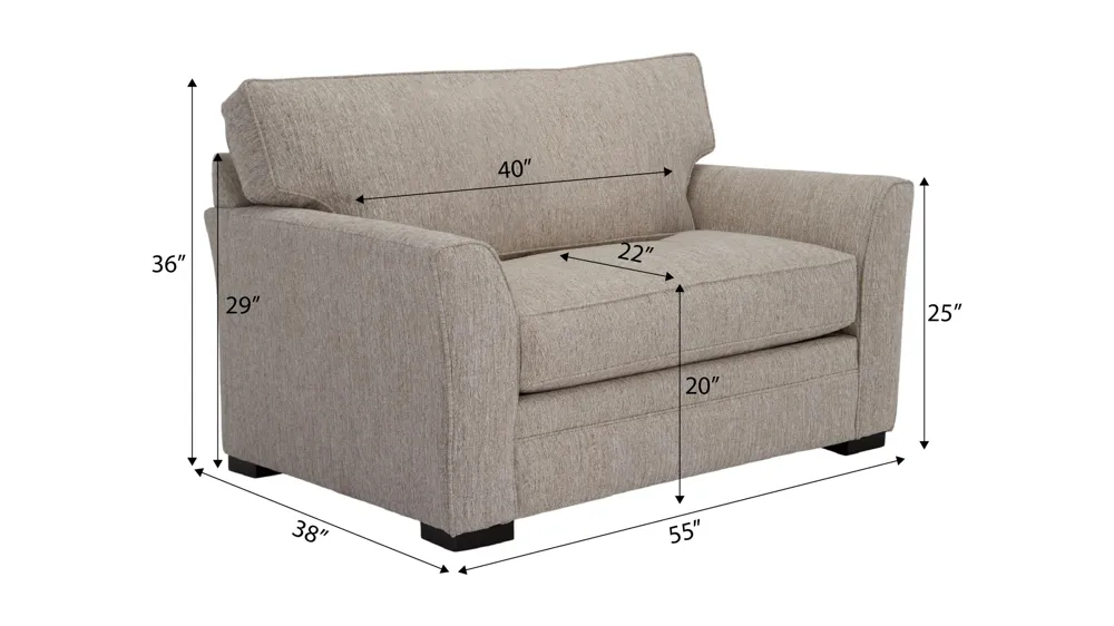 Artemis III Chair and -a-Half Dimensions