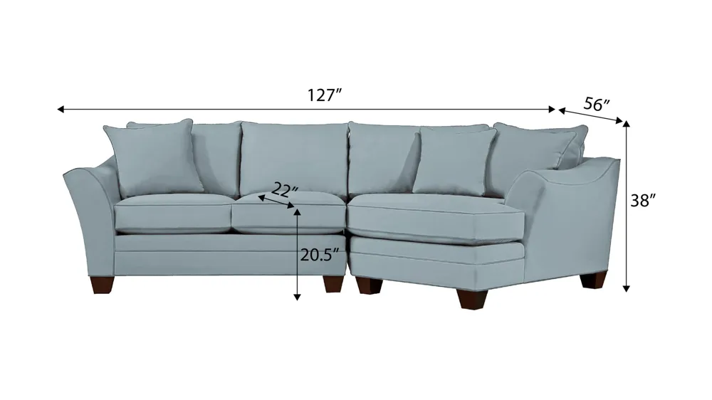 Foresthill 2-pc. Right Hand Cuddler Sectional Sofa Dimensions