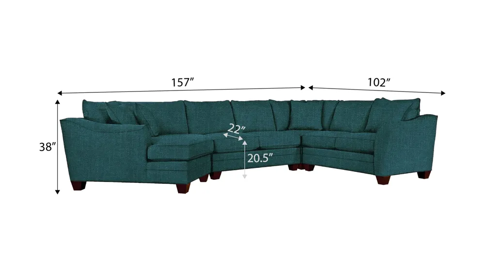 Foresthill 4-pc. Left Hand Cuddler with Loveseat Sectional Sofa Dimensions