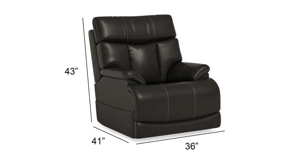 Clive Leather Power Recliner with Power Headrest and Lumbar