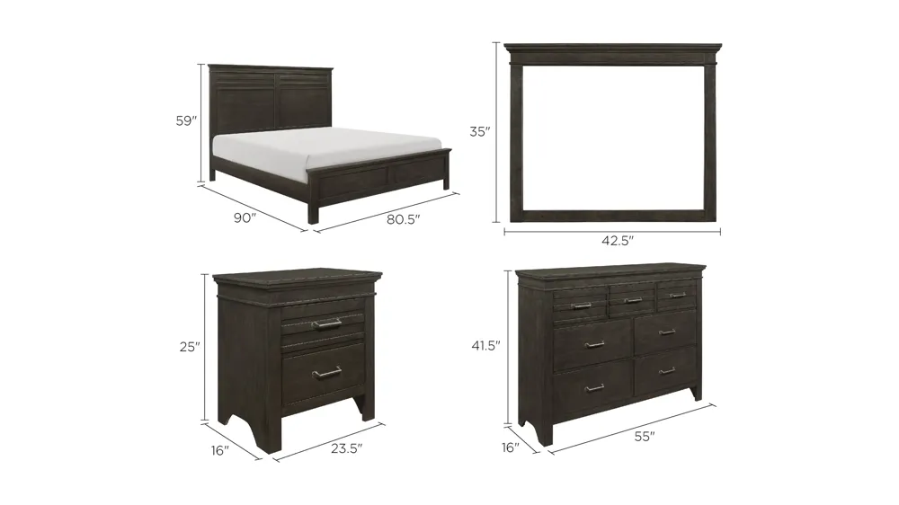 Eastlea 4-pc. Bedroom Set Dimensions