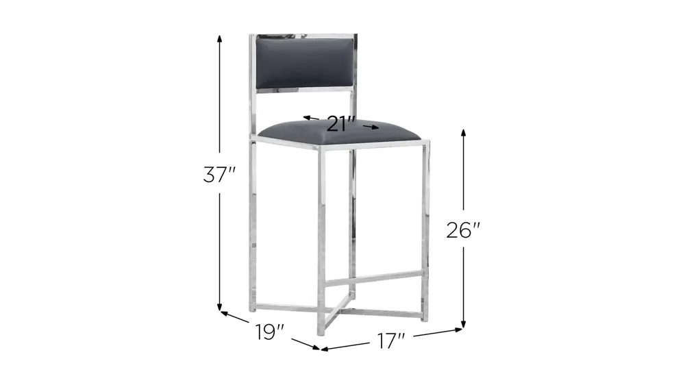 Amalfi X-Base Counter Stool- Set of 2 Dimensions