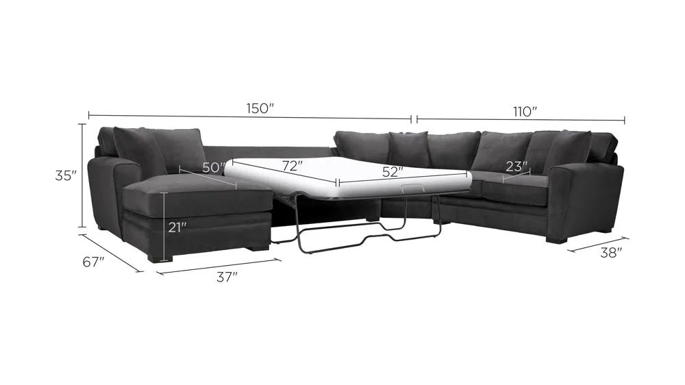 Artemis II 4-pc. Sectional w/ Full Sleeper Dimensions