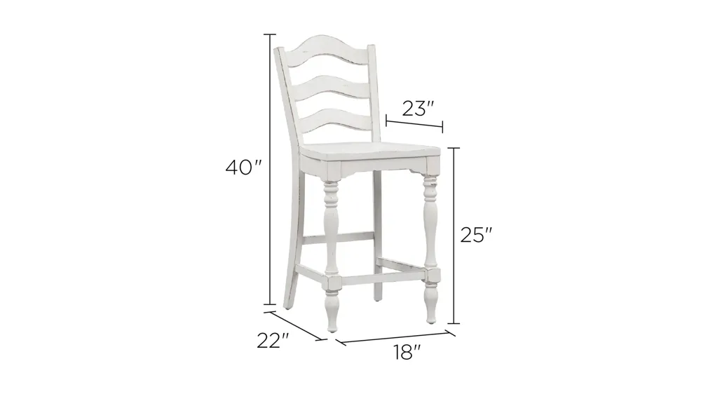 Forestport Ladder Back Counter Stool-Set of 2 Dimensions