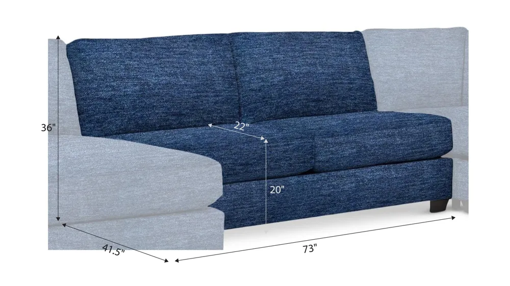 Thatcher Armless Loveseat Dimensions