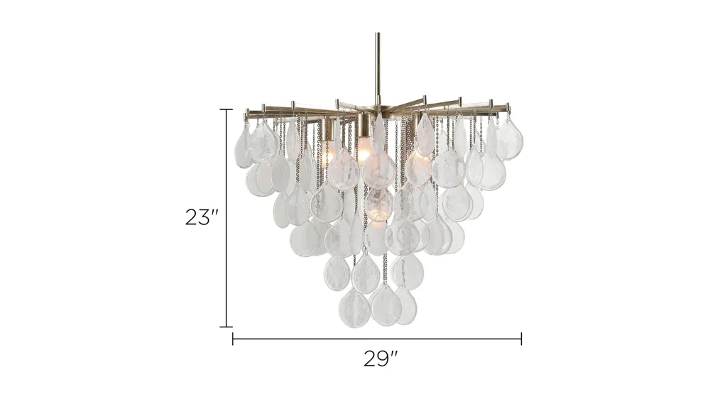 Goccia Tear Drop Glass Pendant Light Dimensions
