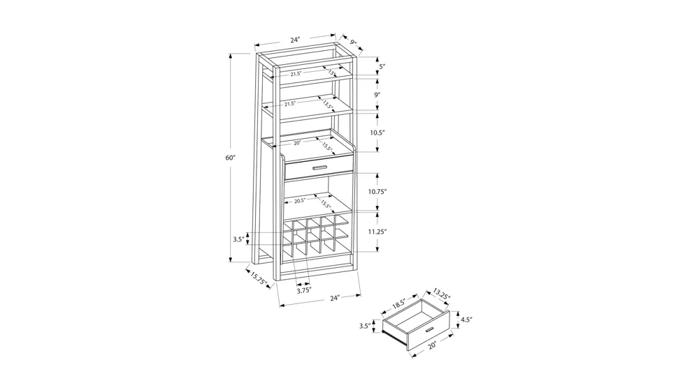 Colonie Bar Dimensions