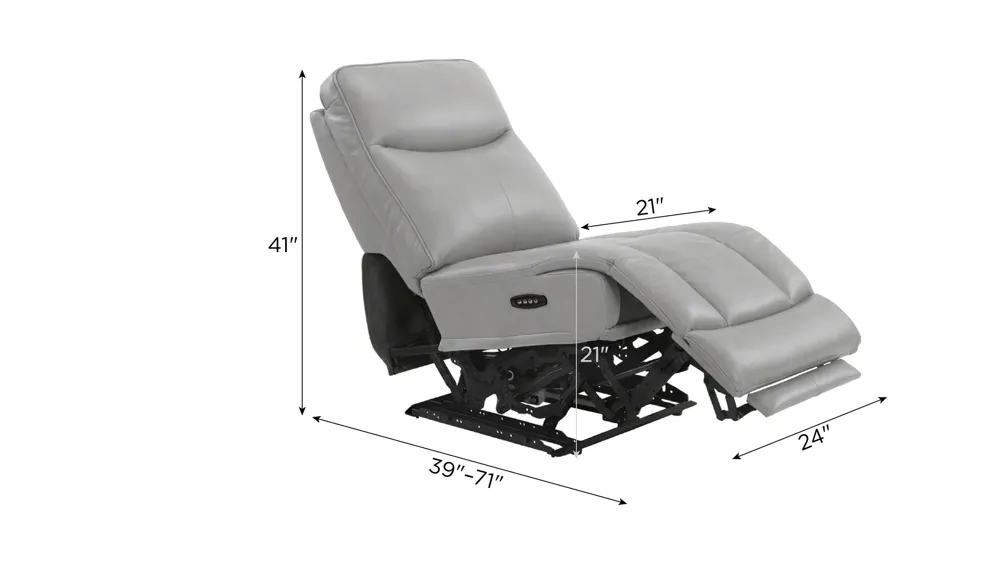 Brooks Armless Dual Power Recliner Dimensions