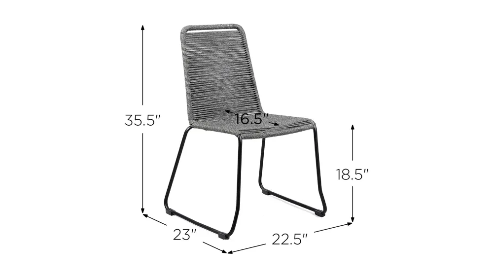 Shasta Outdoor Dining Chairs - Set of 2 Dimensions