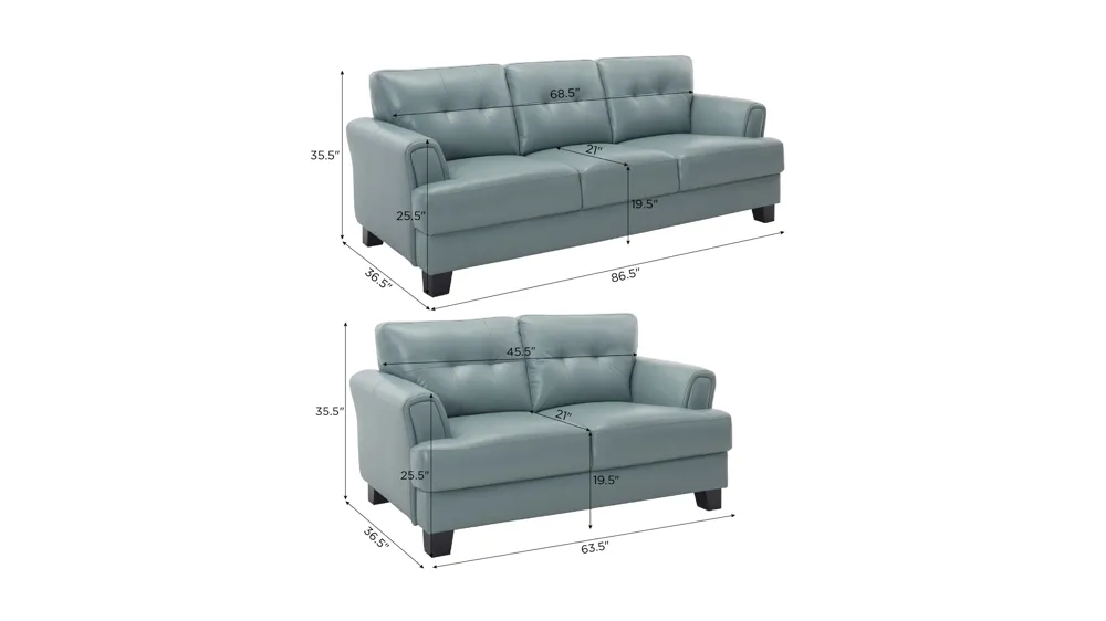 Diego Living Room Set Dimensions