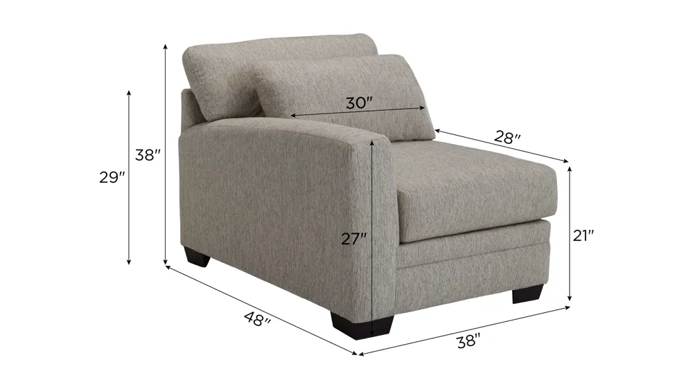 Easton Left Arm Facing Chair Dimensions