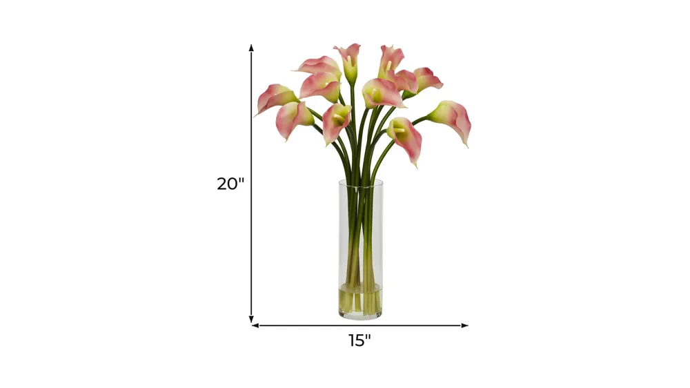 Mini Calla Lily Silk Flower Arrangement Dimensions