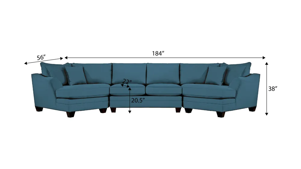 Foresthill 3-pc. Symmetrical Cuddler Sectional Sofa Dimensions