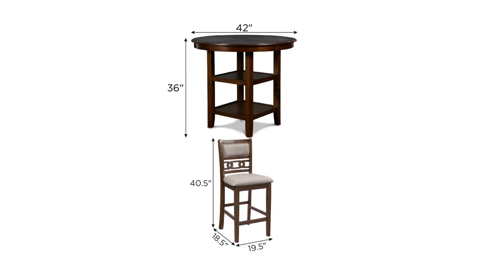 Millie 5-pc. Counter Dining Set Dimensions
