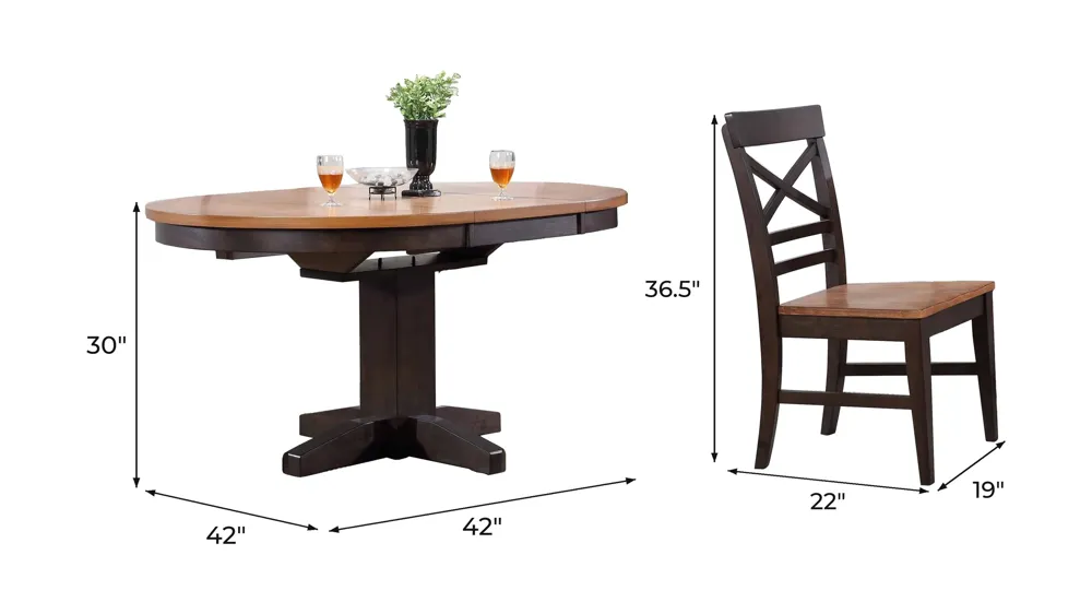 Choices 5-pc. Round Dining Set Dimensions