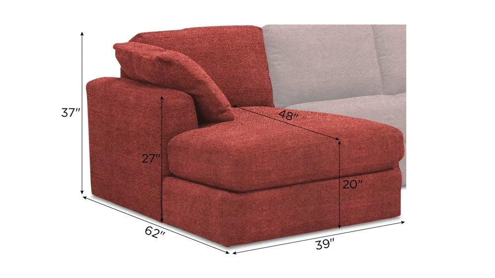 Nappily Left Arm Facing Chaise Dimensions